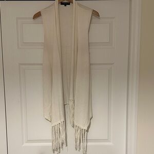 Medium Central Park West Fringed Cream Knit Vest